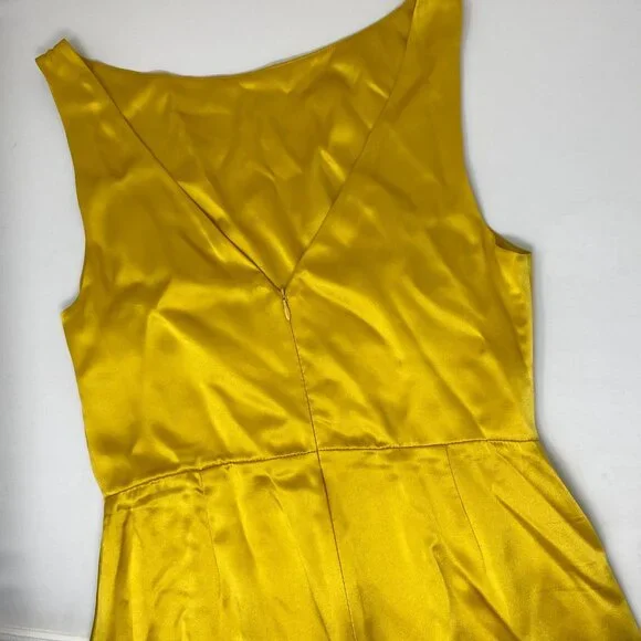 Reformation Zya Silk Yellow Dress 6 Dress - Picture 8 of 13
